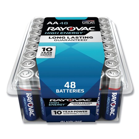 Rayovac AA Alkaline Battery, 48 PK, 1.5VDC 81548PPK